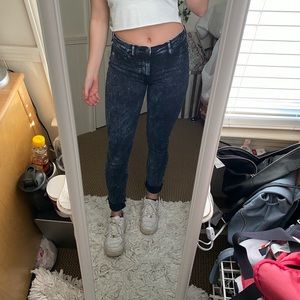 Black Acid Wash Hudson Skinny Jeans